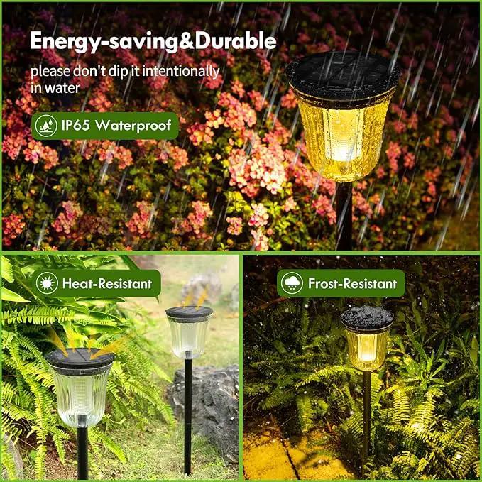 Outside Lights for Yard 6 Pack, Super Bright Solar Pathway Lights Outdoor Waterproof,Up to 14 Hrs Auto On/Off Solar Garden Lights, Solar Powered Landscape Lighting for Path Yard Garden Walkway by GreenHaven Gardens