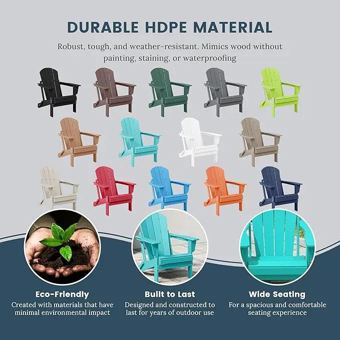 Westin Outdoors Laguna WO Home Furniture Adirondack Chair 4 PC Set Classic Outdoor Patio Folding Chair for Bon Fire Pit Lawn Backyard Beach Plastic Weather-Resistant (Turquoise) by GreenHaven Gardens