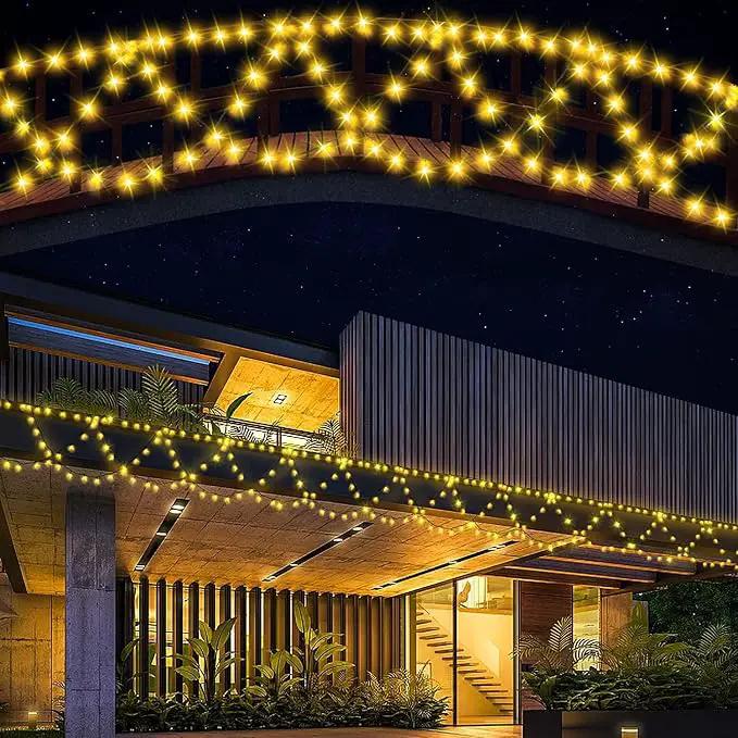 DDMY Christmas Lights Outdoor 34Ft 380 LED Christmas Half-Round String Lights Extendable Plug in 8 Modes Christmas Decoration for Holiday Party Bedroom Garden Patio Outdoor Indoor by GreenHaven Gardens