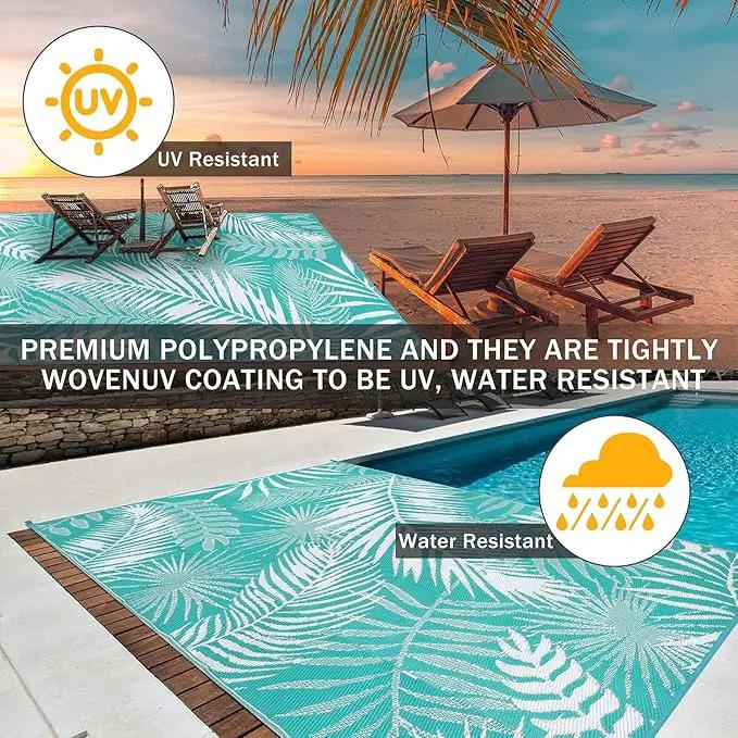 HiiARug Outdoor Rug 5x7 Reversible Plastic Straw Rug Waterproof Patio Rugs for Patios Clearance RV Mat for Outside Outdoor Carpet for RV Porch Deck Beach Camper Backyard by GreenHaven Gardens
