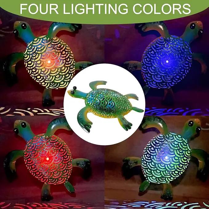 Natelf Solar Powered Turtle Statue Outdoor Decor Metal Animal Yard Art Waterproof Outdoor Sculptures for Patio, Yard, Balcony, Yard Ornament - Unique Housewarming Gifts by GreenHaven Gardens