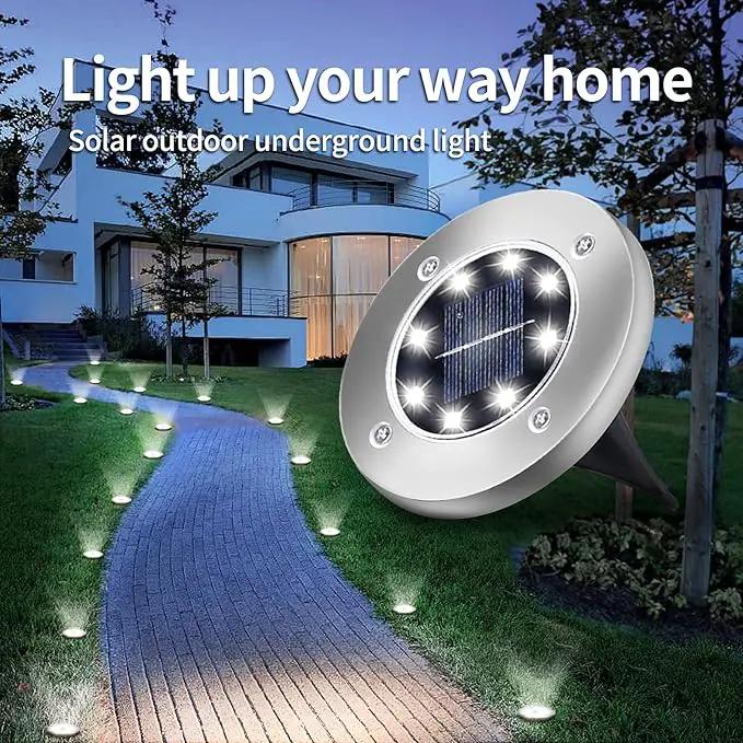 Aogist Solar Ground Lights 12 Packs, 8 LED Solar Garden Lights, Outdoor Solar Disk Lights, In-ground Outdoor Landscape Lights for Pathway Yard Walkway Patio Lawn Path (Cold White) by GreenHaven Gardens