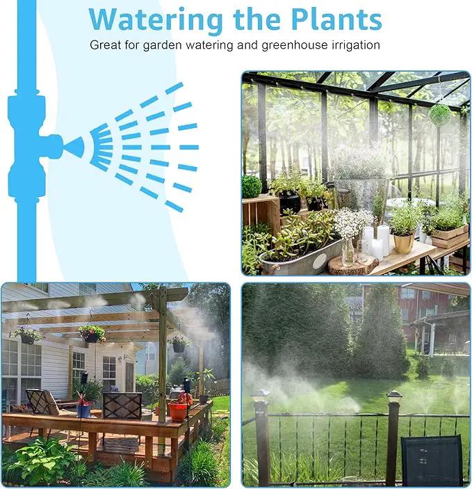 Bonviee Misters for Outside Patio - 75FT Misting Cooling System with 28 Brass Nozzles and 3/4" Adapter, 23M DIY Outdoor Misters Kit for Garden, Greenhouse, and Patio Cooling by GreenHaven Gardens