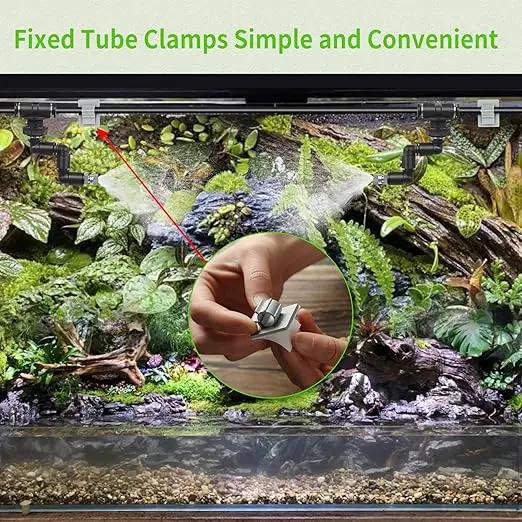 Misting Irrigation Kit Plant Watering System Fittings with 1/4 inch 1/2 inch Blank Distribution Tubing Hose Adjustable Nozzle Emitters Sprinkler Barbed Fittings Greenhouse by GreenHaven Gardens