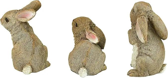 Design Toscano QM92008 The Bunny Den Rabbits Indoor/Outdoor Garden Animal Statues, 3 Inches Wide, 4 Inches Deep, 5 Inches High, Full Color Finish by GreenHaven Gardens