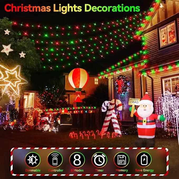 Hezbjiti 2 Pack 1000 LED 403 FT Christmas String Lights Outdoor, 8 Lighting Modes IP44 Waterproof Fairy Lights with Timer and Dimmable Function for Party Tree Decorations (Red+Green, Clear Wire) by GreenHaven Gardens