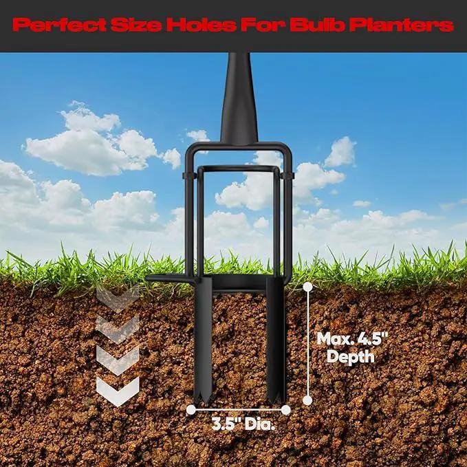 FLORA GUARD Long Handle Bulb Planter Tool, Standing Gardening Bulb Transplanter, Turf Remover Lawn Inserter - for Digging Holes by GreenHaven Gardens