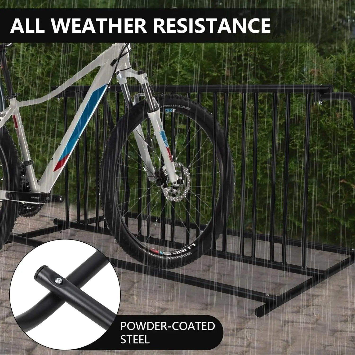10-Bike Commercial Floor Rack, Heavy Duty Powder-Coated Steel Grid Organizer, Freestanding Double-Sided Storage for Garages/Storefronts/Schools by GreenHaven Gardens