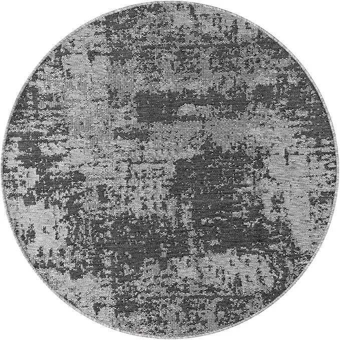Keen Home Design Terrace Outdoor Round Rug - 8ft Round Washable Indoor/Outdoor Rug for Patio, Kitchen, Balcony, Beach, Garden, Deck and Porch, Size: 7'7" Round by GreenHaven Gardens
