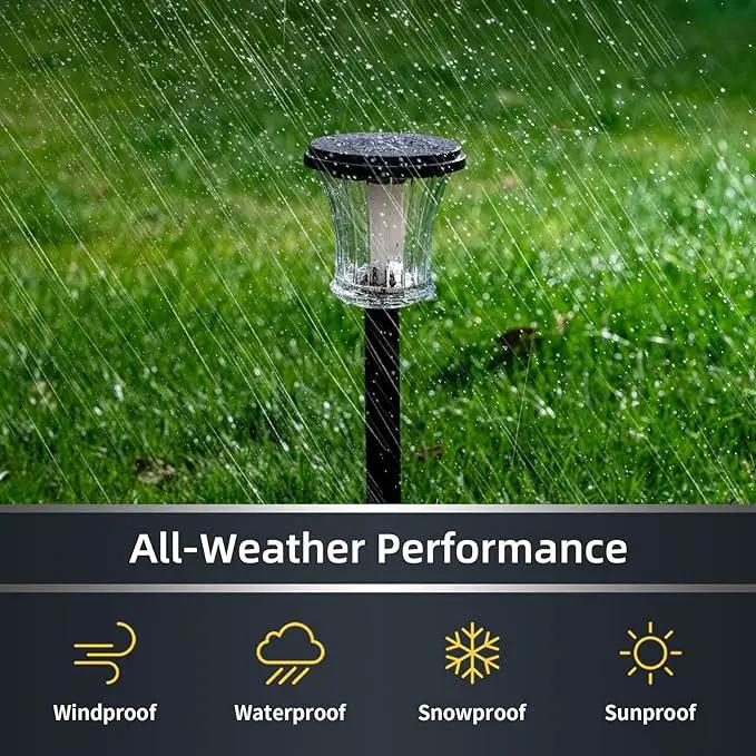 Glass Solar Torch Lights Outdoor Waterproof, Flickering Flame Tiki Torches with Modular Design, Auto On/Off LED Solar Lights for Garden Patio Yard Lawn Pathway Walkway Decorations (6 Pack) by GreenHaven Gardens