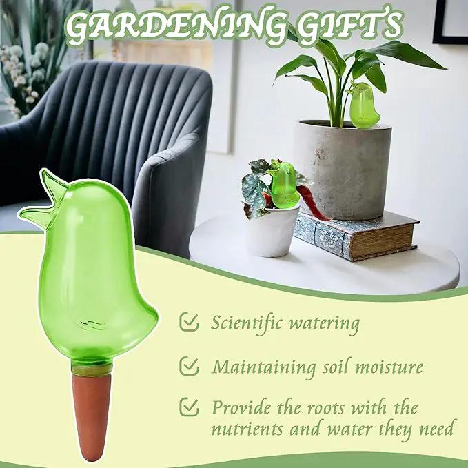 4 Pack Self Watering Spikes, Indoor Plant Watering Globes, Bird Shape Automatic Irrigation Spikes,Plant Watering Devices (Green) by GreenHaven Gardens
