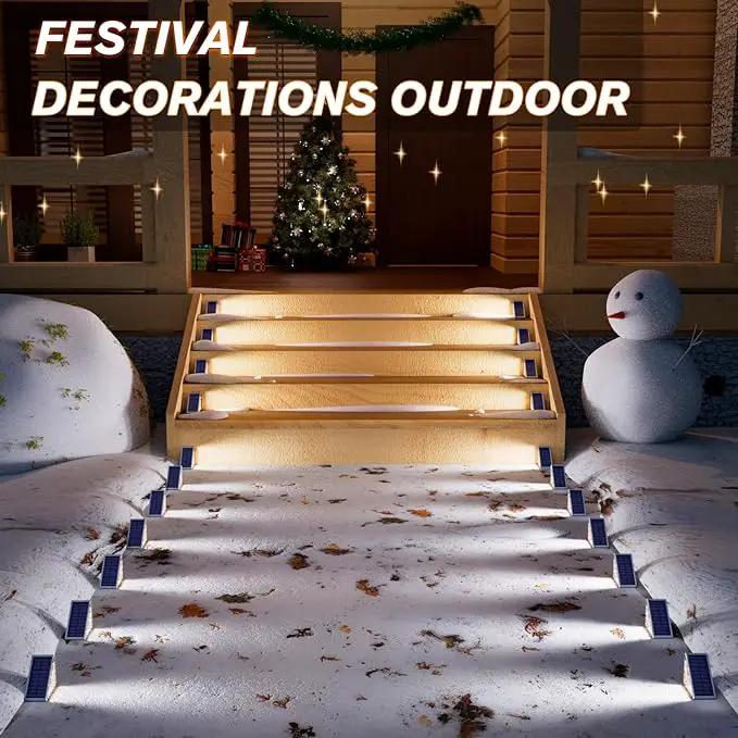VOLISUN Solar Stair Lights 12 Pack, Solar Step Lights Waterproof IP67, Outdoor Step Light with 13 LEDs, Outdoor Lighting Decor for Yard Stair, Patio, Front Door, Front Porch and Deck(Cool White) by GreenHaven Gardens