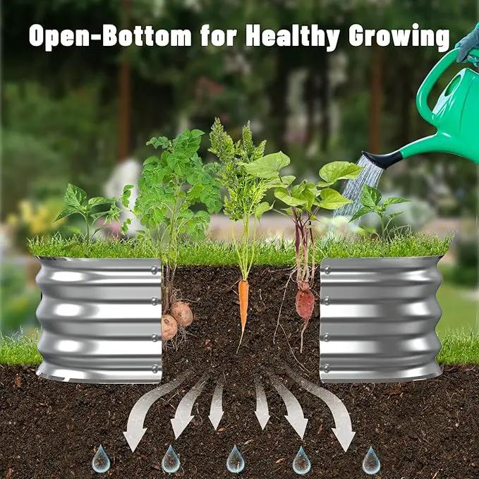 Raised Garden Bed, 2×2×1ft Galvanized Steel Planter Boxes, Heavy Duty Outdoor Raised Garden Bed Planter Kit for Gardening, Rustproof Garden Beds for Vegetables, Fruits, Flower Grow by GreenHaven Gardens
