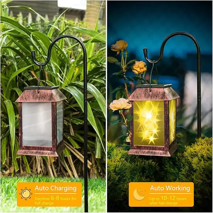 Solar Lanterns Outdoor Waterproof, Upgraded Flashing Mode Solar Lantern Outdoor Lights, 3D Starry Hanging Outdoor Lanterns Lights Stake Lights for Yard Garden Decor（1PCS） by GreenHaven Gardens