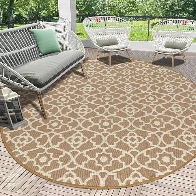 HEBE Outdoor Rug Waterproof 8ft, Plastic Straw Rug Camping Rug, Reversible Outdoor Patio Rugs RV Mat Clearance, Indoor Outside Floor Carpet for Porch,Deck,Camper,Balcony,Backyard by GreenHaven Gardens