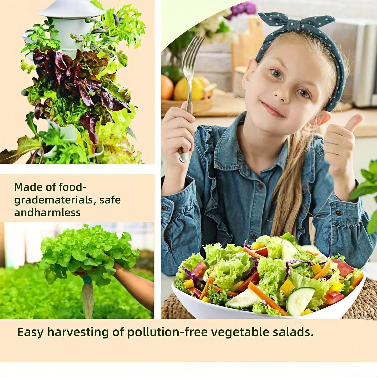 Hydroponic Growing System Kit - Indoor Smart Hydroponic Vertical Garden,Hydroponic Vegetable System,30 Pods,with Pump System and Automatic Timer, White by GreenHaven Gardens