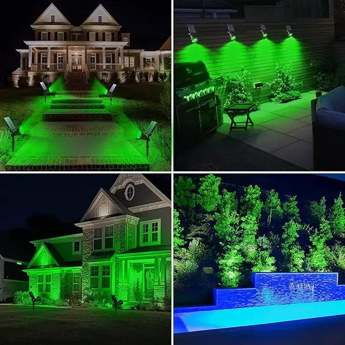 T-SUN Green Solar Spotlights, Green Solar Lights Outdoor, Auto-ON/Off 180°Angle Adjustable Solar Lights for Tree, Patio, Yard, Garden, Driveway, Pool Area (Green-2pack) by GreenHaven Gardens