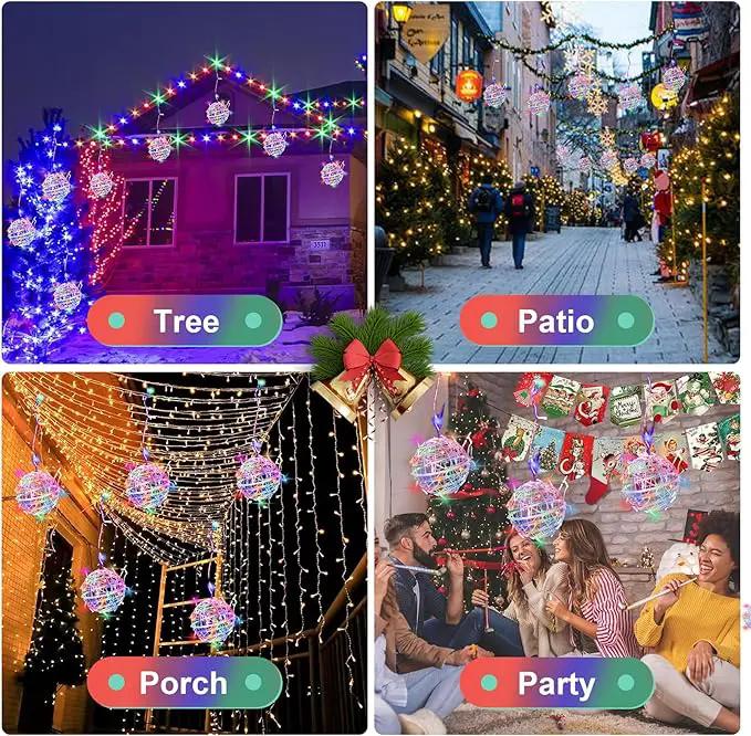Christmas String Lights Outdoors,4 Pack 7.87" Sphere Lights,Ball Tree Garden Globe Lights for Home, Party, Christmas, Porch Patio,Wedding, Garden,Tree Decoration with Plug by GreenHaven Gardens