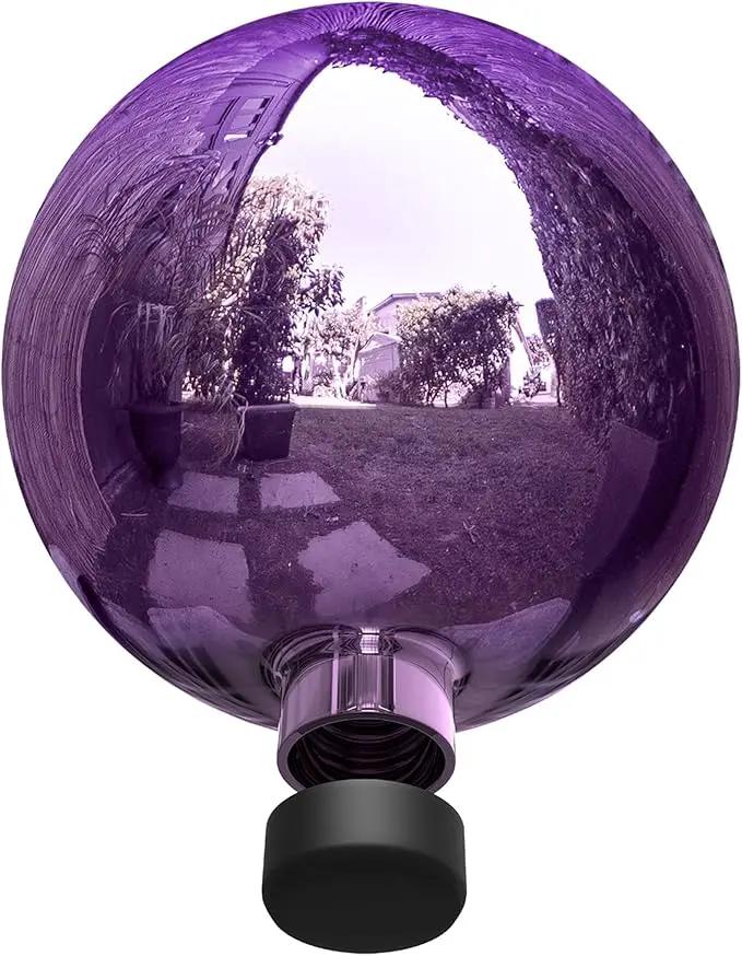 Alpine Corporation 10" Diameter Indoor/Outdoor Glass Gazing Globe Festive Yard Décor, Purple by GreenHaven Gardens