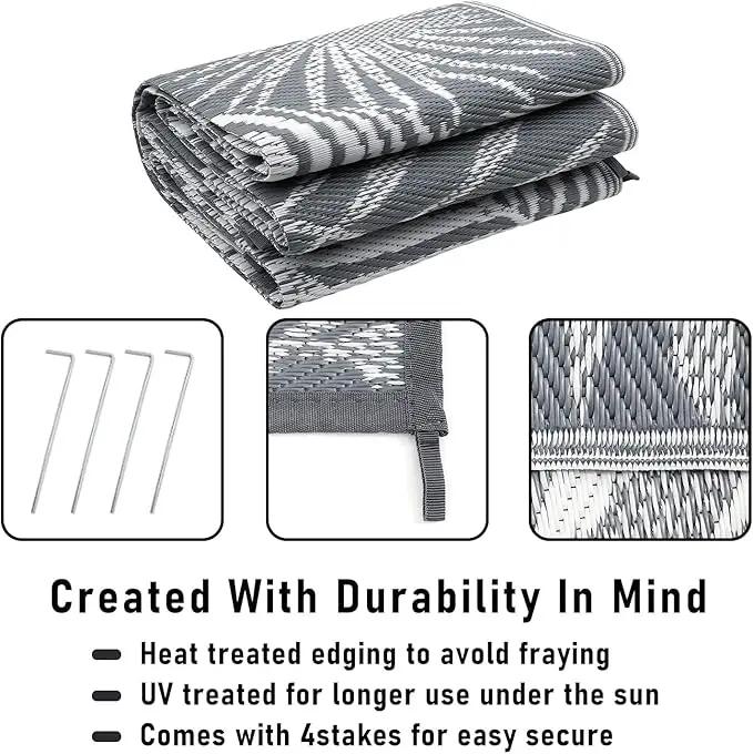 HiiARug Outdoor Plastic Straw Rug - 6x9Ft Waterproof Reversible Patio Mat for Deck, Beach, RV, Camper, Backyard by GreenHaven Gardens