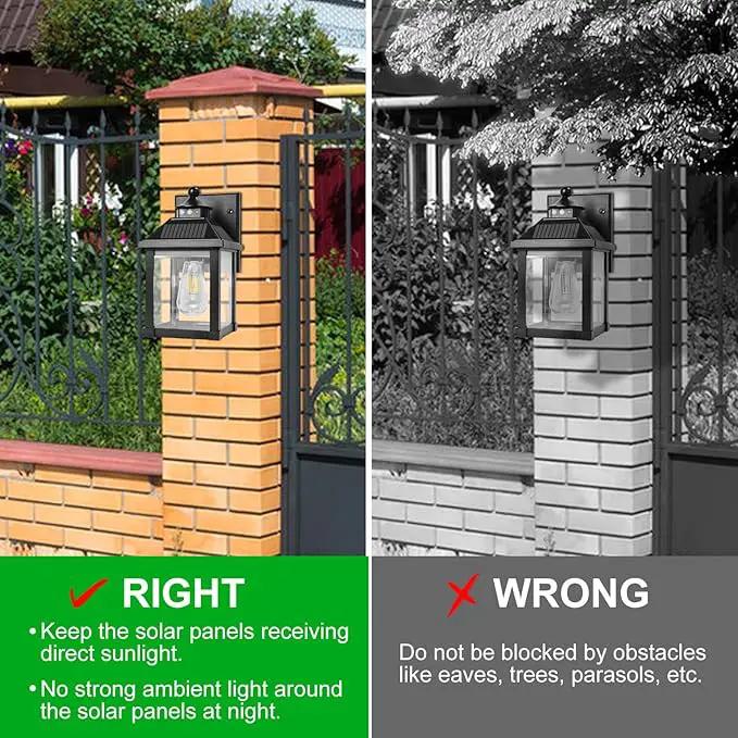 Solar Wall Lights Outdoor, Dusk to Dawn Solar Sconces, Motion Sensor Porch Lights Waterproof with 3 Lighting Modes, Exterior Wall Lantern Outside for Patio Garage Entryway Garden Shed by GreenHaven Gardens