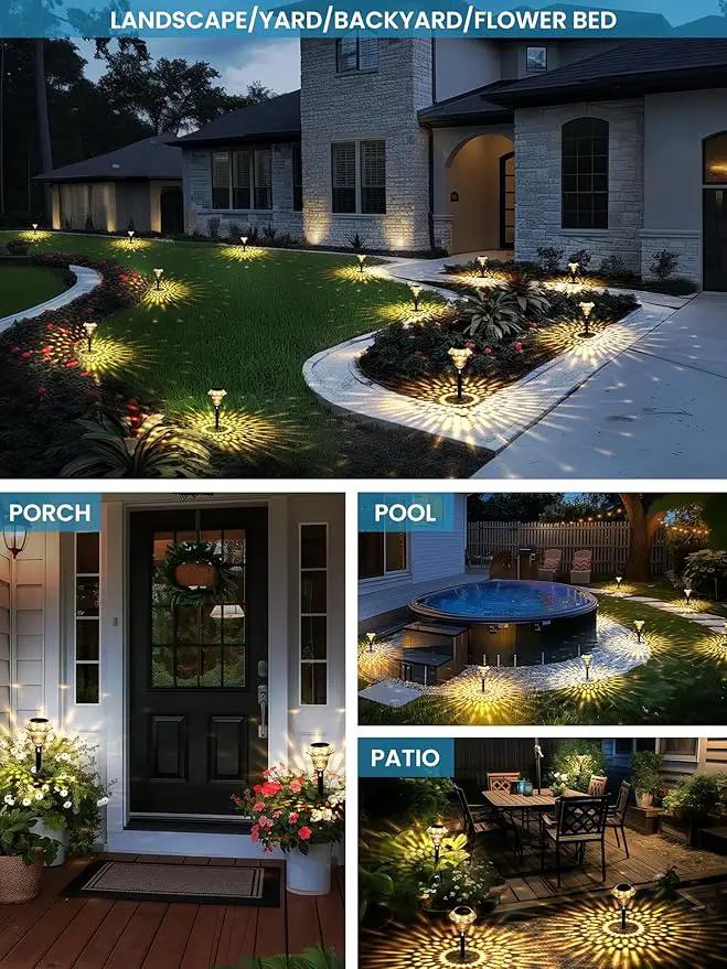 SOLPEX Solar Pathway Lights Garden Decor for Yard, Garden Lights Solar Powered Waterproof Landscape Lighting, Solar Outdoor Lights Porch Decor for Path Walkway Driveway (6 Pack Warm White) by GreenHaven Gardens