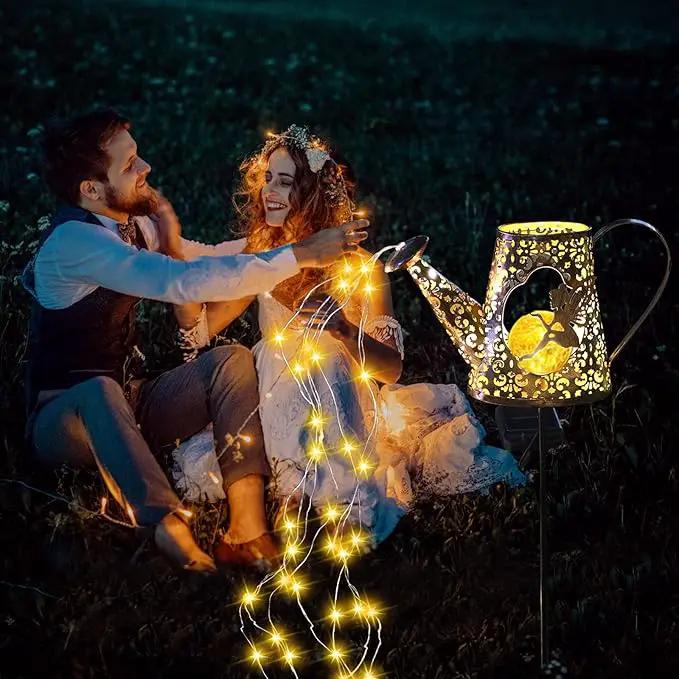 VOOKRY Solar Watering Can with Lights, Outdoor Garden Solar Lights Pathway Stake Lights Waterfall Fairy Lights Decorative Lights for Walkway, Yard, Lawn, Patio, Gardening gifts for Women, Mother's Day by GreenHaven Gardens