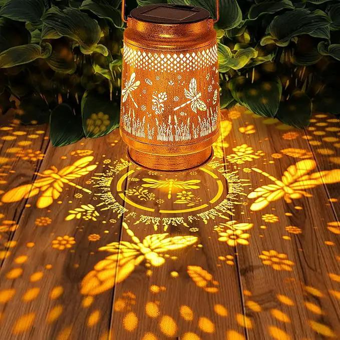 Solar Lanterns Outdoor Waterproof Dragonfly Garden Decor, Birthday Gifts for Women Mom Grandma Hanging Solar Lights Metal LED Decoration Outside with Shepherd Hook for Garden Yard Patio Porch by GreenHaven Gardens