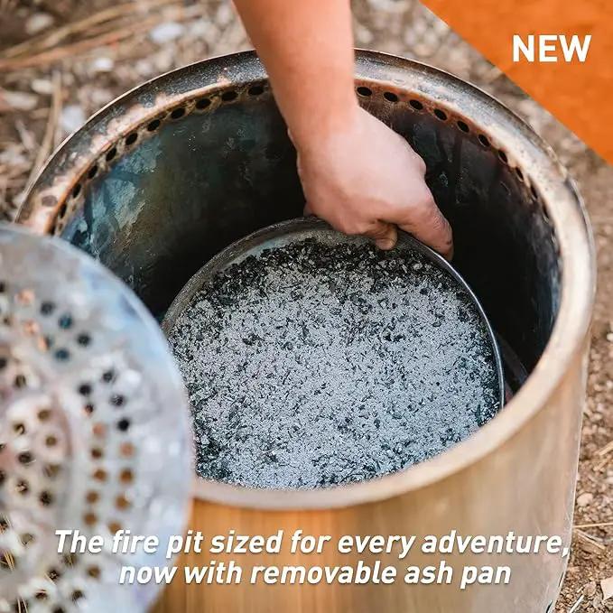 Solo Stove Ranger Essential Bundle | Ideal for 2–4 People | Smokeless Wood Burning Fire Pit with Stand, Lid & Ash Pan | Portable Outdoor Camping Stove, Stainless Steel, 15.25" H x 15" D by GreenHaven Gardens