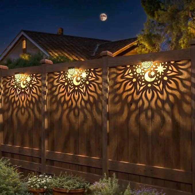 Solar Fence Lights 6 Pack Solar Deck Lights Waterproof LED Step Wall Outdoor Decorations Warm Yellow Decorative Lighting for Garden Backyard Yard Decor (Gold) by GreenHaven Gardens