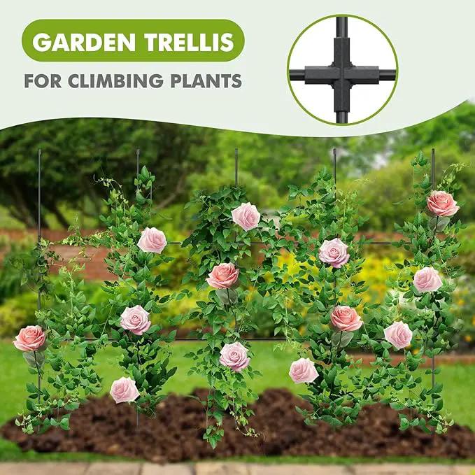 GOJAWAY 63" L x 63" H Cucumber Trellis for Raised Bed, Metal Arch Garden Trellis for Climbing Plants Outdoor, U-Shape Gardening Support Frame for Vegetable, Flower, Fruits, Vine by GreenHaven Gardens
