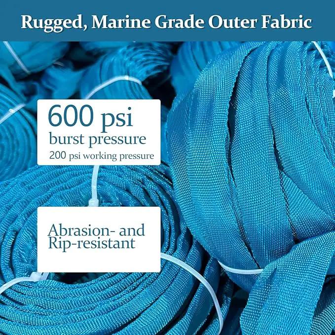 Garden Hose 75ft, Made of TPE(Not PVC), Ultra-Light & Flexible Water Hose with Solid Brass Fittings, Non-Shrinking, Easy to Storage, Drinking Water Safe Material, All-weather, SeaBlue by GreenHaven Gardens