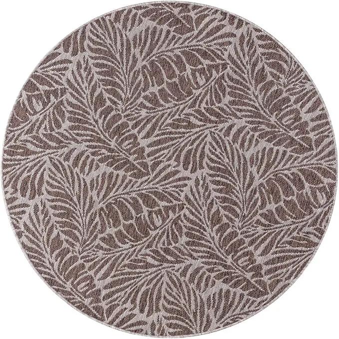 Keen Home Design Terrace Outdoor Round Rug - 8ft Round Washable Indoor/Outdoor Rug for Patio, Kitchen, Balcony, Beach, Garden, Deck and Porch, Size: 7'7" Round by GreenHaven Gardens