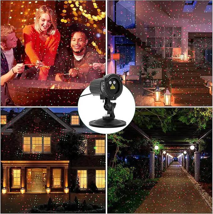 Christmas Laser Lights Outdoor,Red and Green Moving Outdoor Laser Light, Waterproof Garden House Decoration Laser Christmas Lights by GreenHaven Gardens