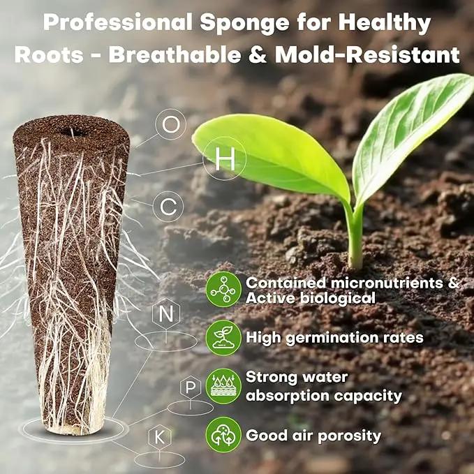 Ahopegarden 120pcs Hydroponic Pods Kit: Compatible with AeroGarden Herb Kits with 120 Grow Sponges; 120 Pods Lable, Highly Breathable - Indoor Garden Kit Supplies for Most Brands by GreenHaven Gardens