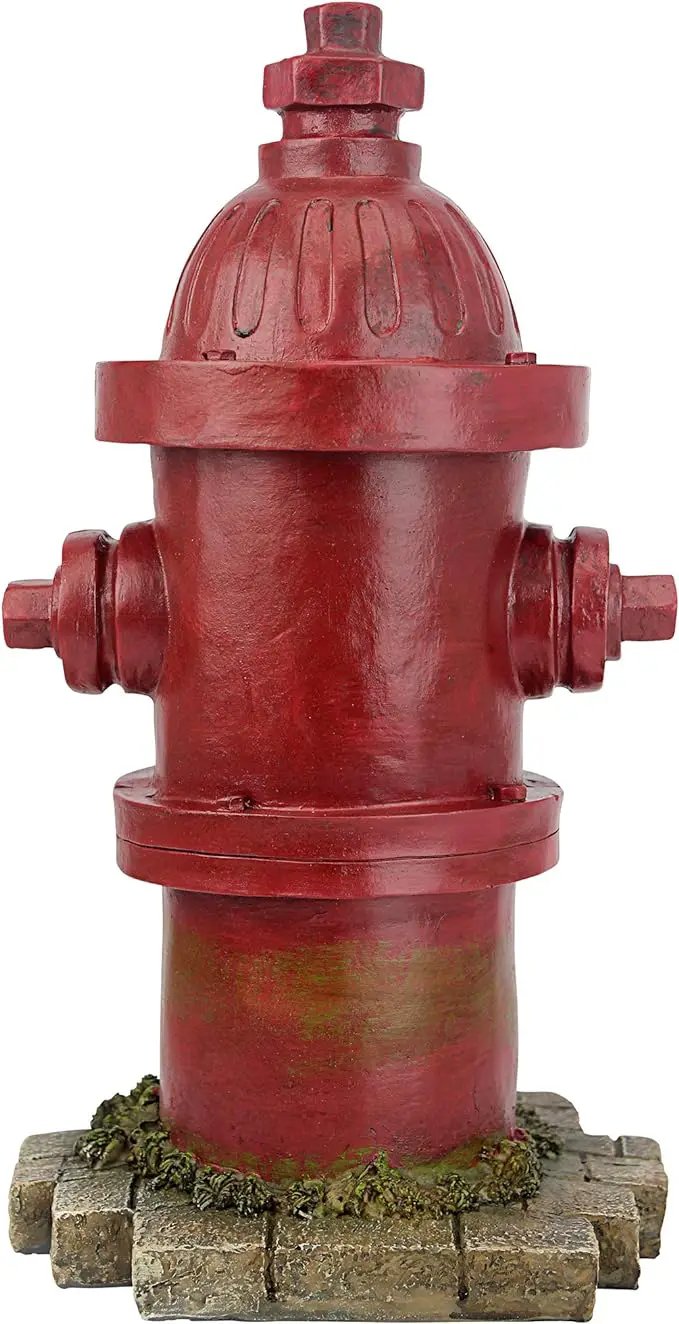 Design Toscano Dog's Second Best Friend Fire Hydrant Pee Post Indoor/Outdoor Statue, Medium 14 Inch Tall, Cast Stone Resin, Red Painted Finish by GreenHaven Gardens