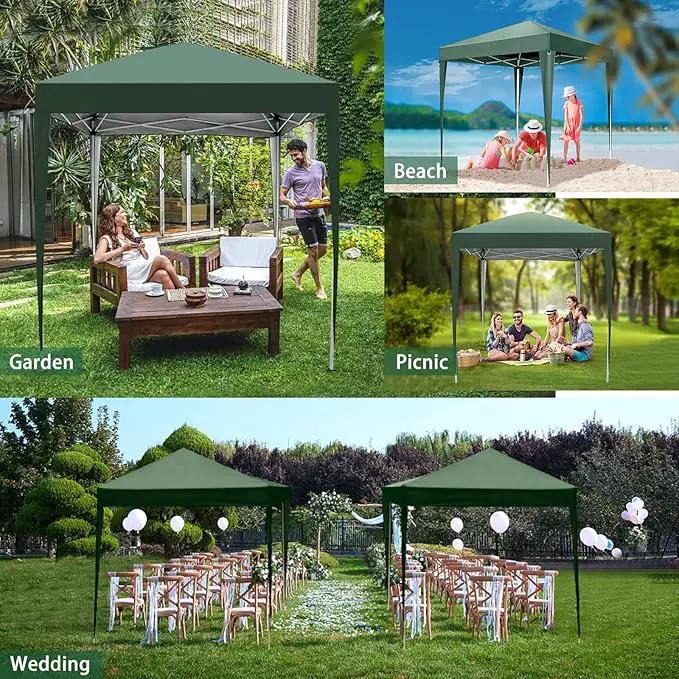 Outvita 6.5x6.5ft Pop Up Canopy Tent, Outdoor Instant Shelter Folding Canopy with Carry Bag for Commercial Events, Party, Backyard BBQ, Camping Green by GreenHaven Gardens