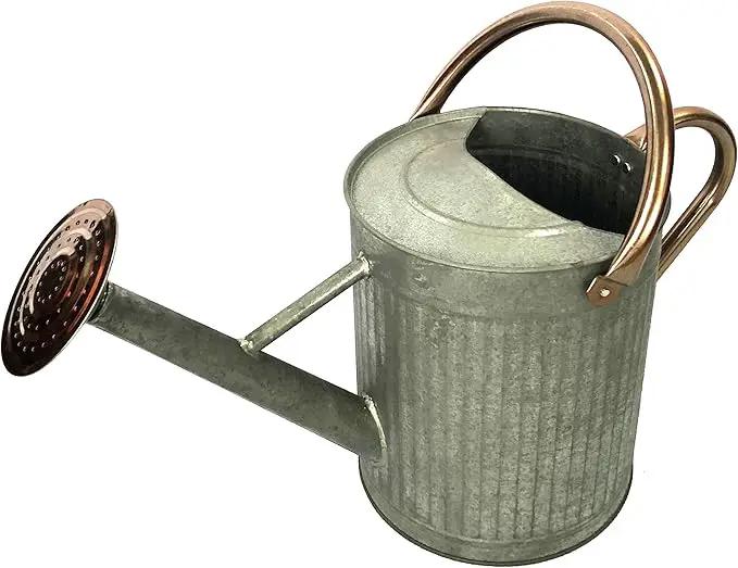 (W3006ZC-GCN-L7) Metal Watering Can - Modern Indoor & Outdoor Watering Pot with Handles for Flowers/Plants (7 Liter, Antique) by GreenHaven Gardens