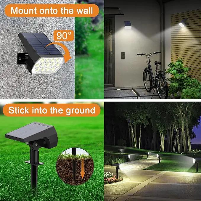 WELALO Solar Spot Lights Outdoor, [10 Pack/52 LED/3 Modes] 2-in-1 Solar Landscape Spotlights, Solar Powered Security Lights, Waterproof Wall Lights for Walkway Yard Garden Driveway(Cool White) by GreenHaven Gardens