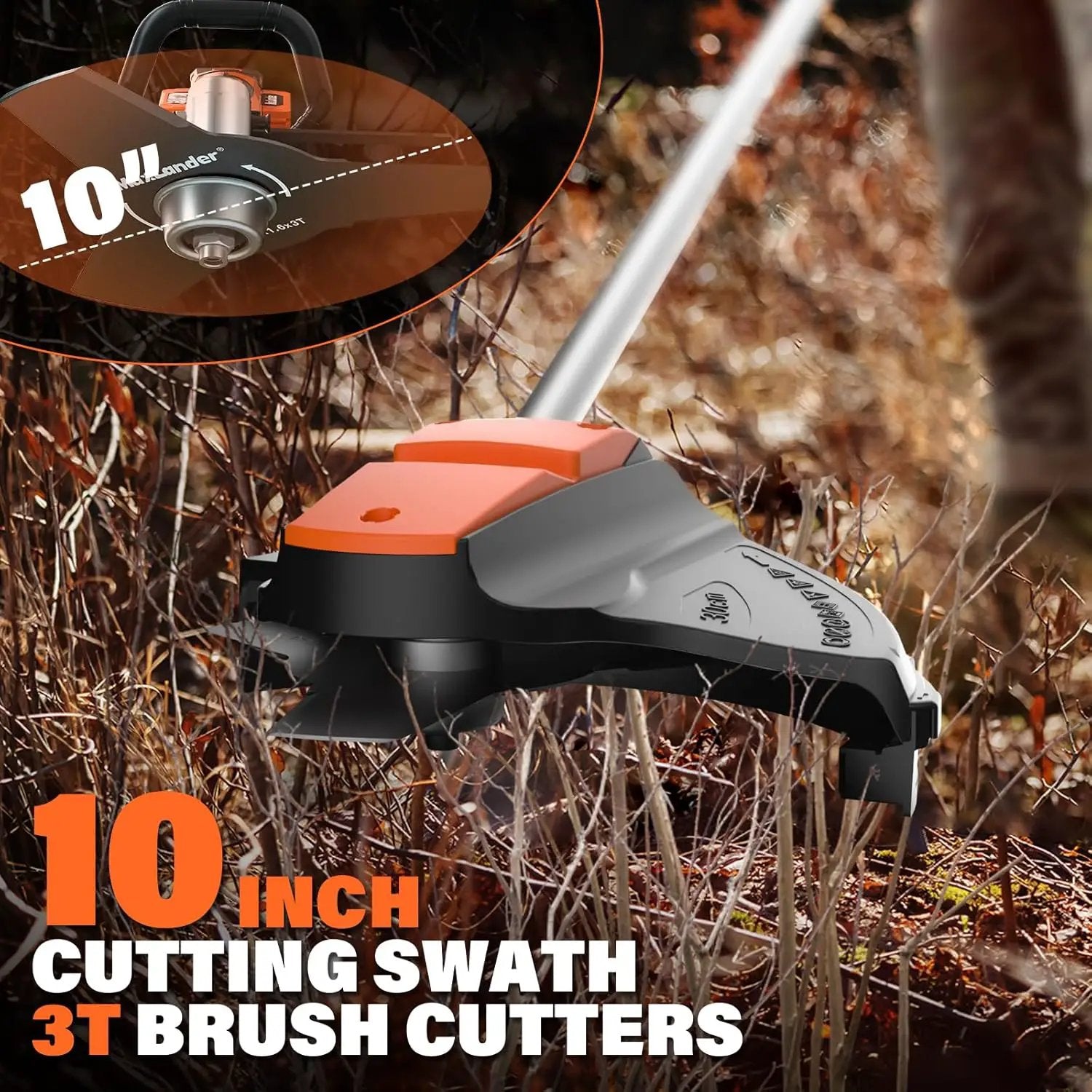 MAXLANDER 40V Hedge Trimmer, Weed Wacker Cordless, 8" Electric Pole Saw and Brush Cutter Blade, 4-in-1 Multi Garden Tools with 2 * 20V 4.0Ah Batteries and 1*Charger by GreenHaven Gardens