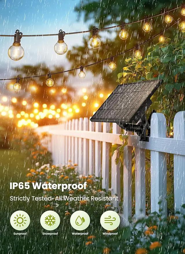 Brightown 208FT Solar String Lights Outdoor Waterproof with Remote, Solar Patio Lights with 100 Shatterproof LED Bulbs, 3 Light Mode, Dimmable & Timer, Hanging String Lights for Porch Garden Bistro by GreenHaven Gardens