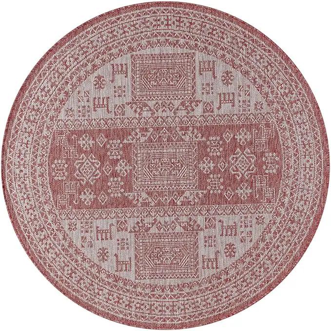 Keen Home Design Terrace Outdoor Round Rug - 5ft Round Washable Indoor/Outdoor Rug for Patio, Kitchen, Balcony, Beach, Garden, Deck and Porch, Size: 5'3" Round by GreenHaven Gardens