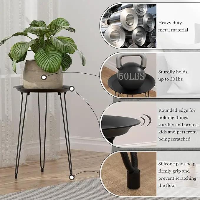 SUEH DESIGN Plant Stand Indoor, Metal Plant Stand Round Plant Table Heavy Duty Plant Stool Tall Flower Pot for Indoor Outdoor Home Decor, 1 Pack Tall by GreenHaven Gardens