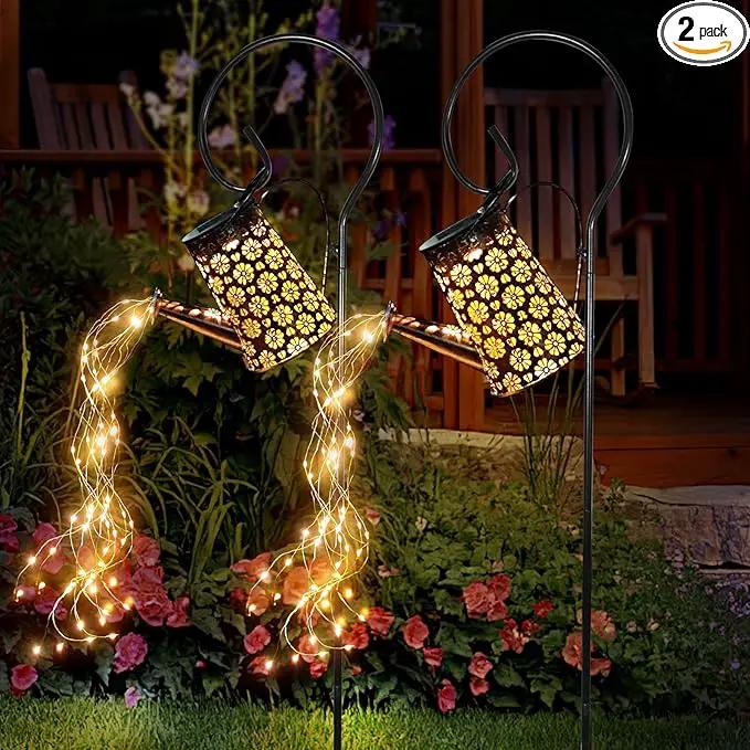 Solar Watering Can Lights Garden Decor, Retro Metal Hanging Solar Lantern with String Lights Outdoor Waterproof,, Outdoor Decorations for Porch Lawn Driveway Backyard Pathway（2 Pack） by GreenHaven Gardens