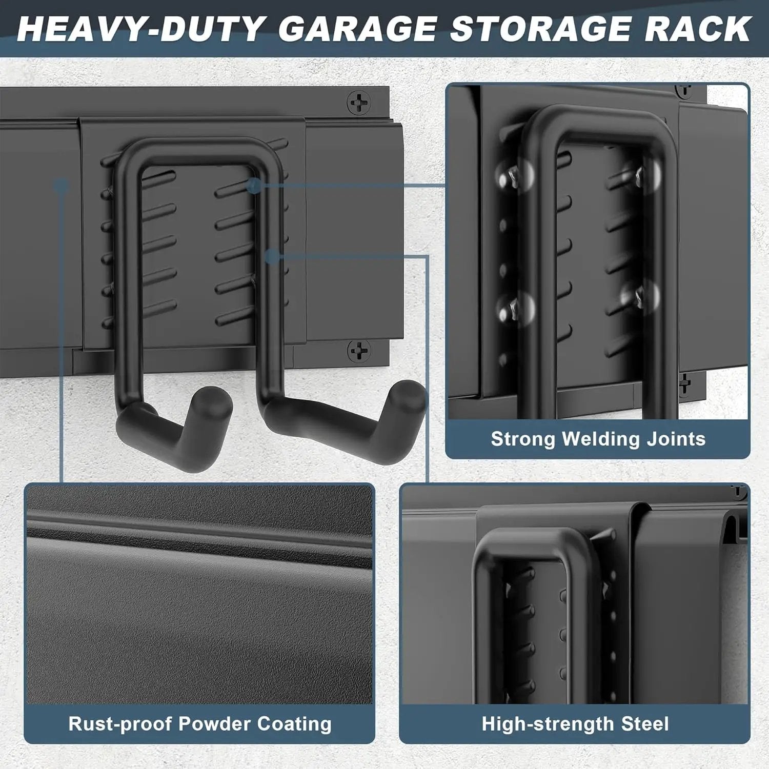 Ultrawall Garage Storage Organization, Garden Tool Organizer Garage Organizer Wall Mount Yard Tool Organizer Rack with 15 Hooks, Heavy Duty Wall Holders,22 Pcs by GreenHaven Gardens