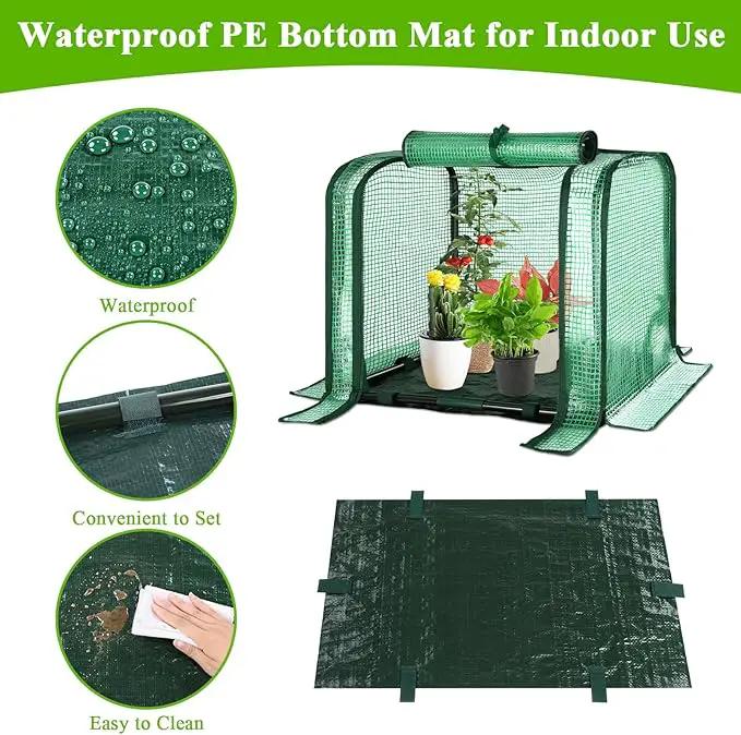 U'Artlines Portable Mini Greenhouse Small Green House with Waterproof Pad 23x13x17 Inch Plant Cover Tent for Garden Small Plants Indoor Outdoor, Green PE by GreenHaven Gardens