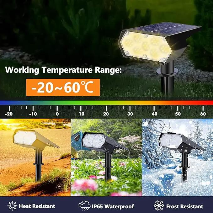 Solar Spot Light Outdoor, 49 LED Lights for Outside, 2 Modes Solar Powered Spotlights, Waterproof Pathway Light for Garden Yard Walkway Driveway Landscape Decorations (4 Pack-Warm White) by GreenHaven Gardens