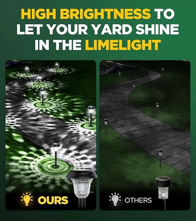 10 Pack Ultra Bright Solar Lights Outdoor Waterproof, from Dusk to Dawn Up to 12H Solar Light for Outside, Auto On/Off Solar Powered Garden Pathway Lights, Landscape Lighting (Cold White) by GreenHaven Gardens