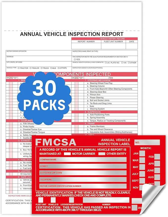 Annual Vehicle Inspection Report (30Pc Red 2+3-Ply Carbonless) by GreenHaven Gardens