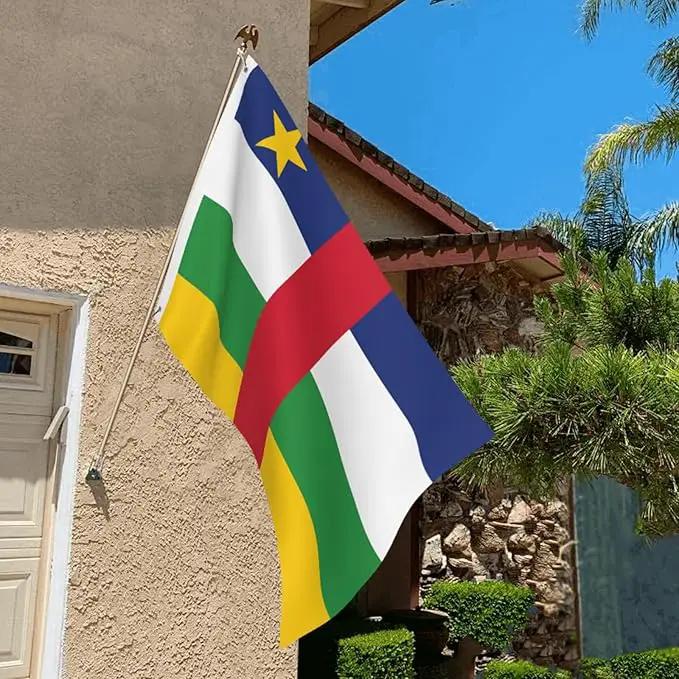 Central African Republic Flag Garden Yard House 2x3 ft Flags Double Sided Print Banner Indoor Outdoor Party Home Decorations for Boat Dorm House Balcony by GreenHaven Gardens